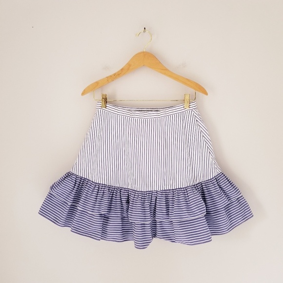 J. Crew Dresses & Skirts - J Crew Striped Ruffle Skirt
